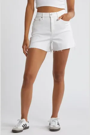 Danny Daze Bottom Line High Waist Distressed Denim Cutoff Shorts in at Nordstrom, Size 24