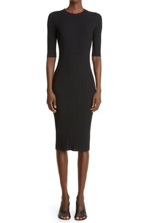 ST. JOHN Flat Rib Midi Sweater Dress in at Nordstrom, Size Large