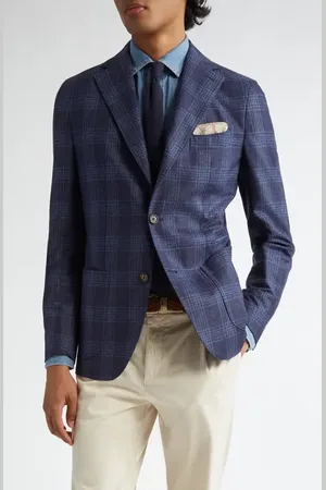 ELEVENTY Plaid Wool Blend Sport Coat in at Nordstrom, Size 48 Us