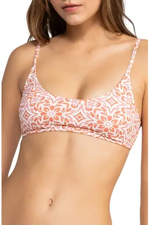 Roxy Fresco Tile Bralette Bikini Top in at Nordstrom, Size Large