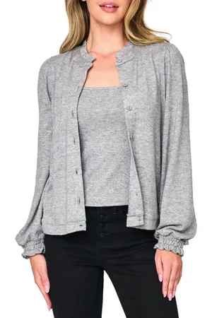 GIBSONLOOK Ruffle Accent Cardigan in at Nordstrom, Size Large