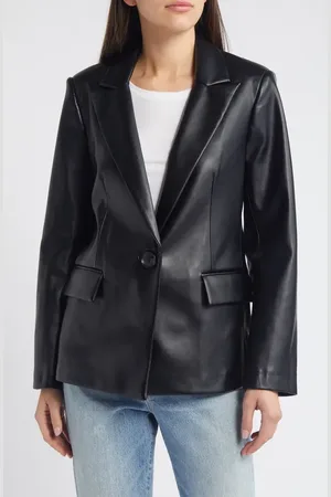 Sam Edelman Faux Leather Blazer in at Nordstrom, Size X-Small