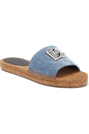 Dolce & Gabbana Denim Patchwork Slide Sandal in at Nordstrom, Size 5Us