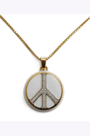 David Webb Motif Peace Pendant Necklace in at Nordstrom, Size 16