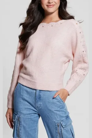 Guess Malorie Pointelle Detail Dolman Sleeve Sweater in at Nordstrom, Size X-Small