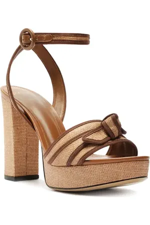 ALEXANDRE BIRMAN Clarita Bow Grosgrain Raffia Platform Sandal in at Nordstrom, Size 11