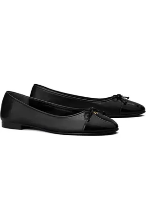 Tory Burch Cap Toe Ballet Flat in Perfect Black /Perfect Black at Nordstrom, Size 5