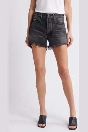 Moussy MV Aristide Distressed High Waist Denim Shorts in at Nordstrom, Size 25