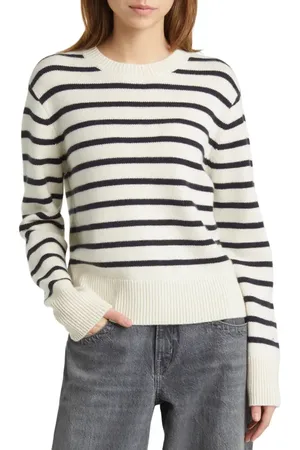 Frame Stripe Cashmere Crewneck Sweater in at Nordstrom, Size X-Small