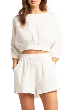 SEA LEVEL Sunset Crop Blouse in at Nordstrom, Size Large