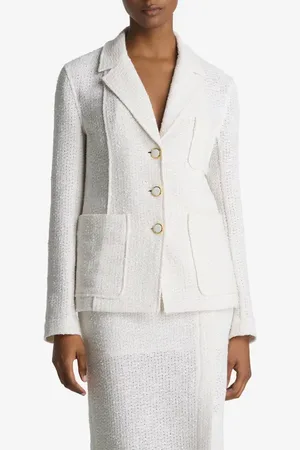 ST. JOHN Lightweight Open Stitch Cotton Blend Blazer in at Nordstrom, Size 14