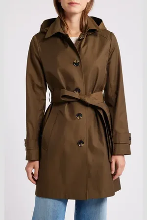 Sam Edelman Trench Coat with Removable Hood in at Nordstrom, Size X-Large
