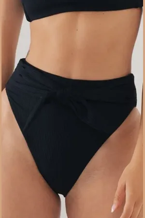 Montce Paula Rib Waist Tie Bikini Bottoms in at Nordstrom, Size X-Large