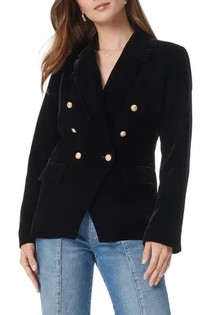 Sam Edelman Imogen Double Breasted Velvet Blazer in at Nordstrom, Size X-Small