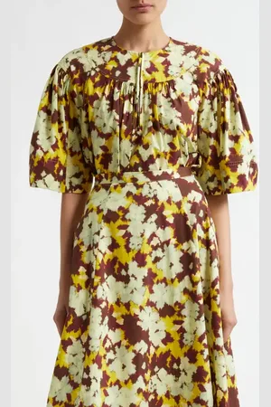 ULLA JOHNSON Lux Print Crop Top in at Nordstrom, Size 0