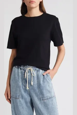 Rails Avery Short Sleeve Cotton & Cashmere Sweater in at Nordstrom, Size Xx-Small