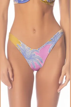 Maaji Periwinkle Palms Splendor Reversible Bikini Bottoms in at Nordstrom, Size Medium