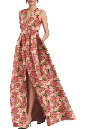 Sachin & Babi Brooke Floral Sleeveless Mikado Gown in at Nordstrom, Size 0