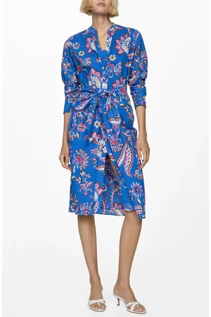 MANGO Floral Cotton Shirtdress in at Nordstrom, Size 0