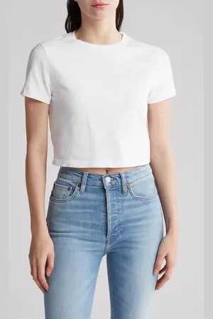 RE/DONE Organic & Recycled Cotton Micro T-Shirt in at Nordstrom, Size Large
