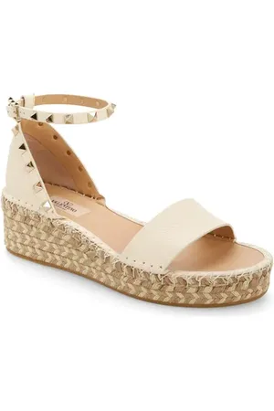 VALENTINO GARAVANI Rockstud Espadrille Platform Wedge Sandal in at Nordstrom, Size 5Us