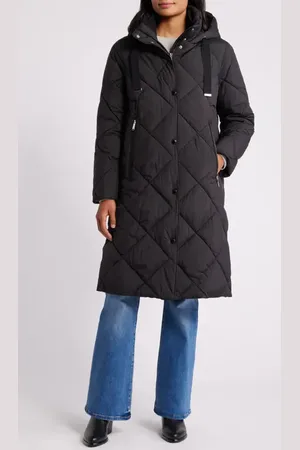 Sam Edelman Hooded Quilted Coat in at Nordstrom, Size Xx-Small