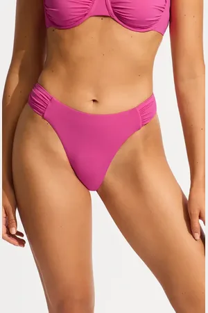 Seafolly Ruched High Cut Bikini Bottoms in at Nordstrom, Size 2 Us