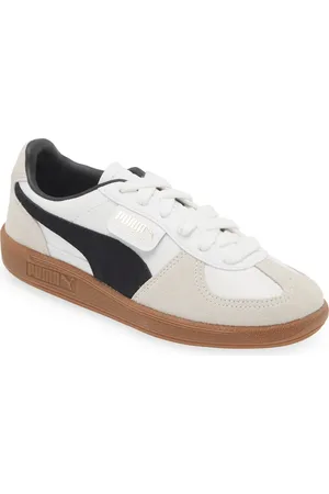PUMA Palermo Leather Sneaker in White-Vapor Gray-Gum at Nordstrom, Size 11