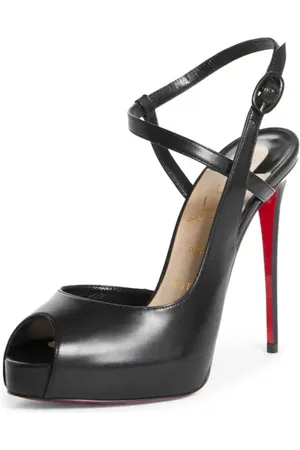 Christian Louboutin Jenlove Ankle Strap Peep Toe Stiletto in at Nordstrom, Size 10.5Us