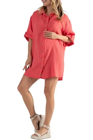Cache Coeur Bertille Button-Up Maternity/Nursing Shirtdress in at Nordstrom, Size Small