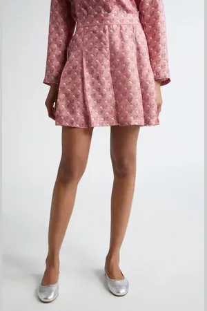 Max Mara Clown Kitty Print Silk Twill Skort in at Nordstrom, Size 12