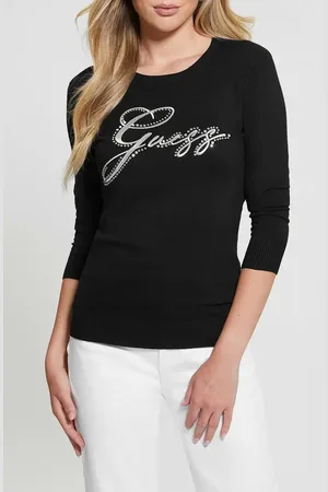 Guess Olive Embellished Logo Sweater in at Nordstrom, Size X-Small