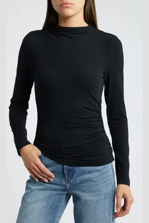 Rails Joelle Ruched Funnel Neck Top in at Nordstrom, Size X-Small