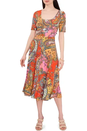 Chaussmoi Paisley Print Midi Dress in at Nordstrom, Size Small