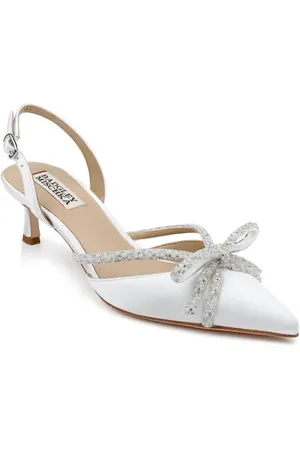 Badgley Mischka Angelina Slingback Pointed Toe Kitten Heel Pump in at Nordstrom, Size 11