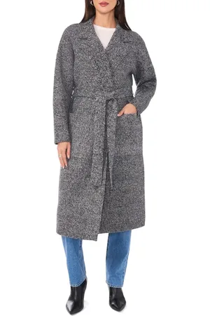 Vince Camuto Notched Lapel Tie Waist Cardigan in at Nordstrom, Size Xx-Small