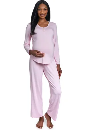 Everly Grey Laina Jersey Long Sleeve Maternity/Nursing Pajamas in at Nordstrom, Size X-Small