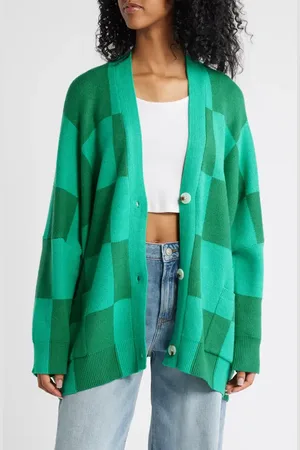 Dressed in Lala Love You Checkerboard Oversize Cardigan in at Nordstrom, Size Small
