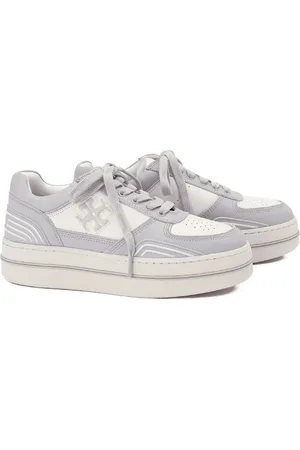 Tory Burch Clover Platform Court Sneaker in Purity /Silver /Light Gray at Nordstrom, Size 7
