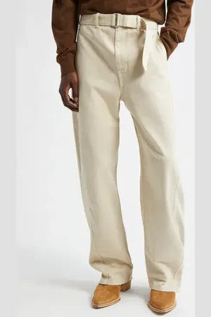 LEMAIRE Twisted Seam Belted Straight Leg Pants in at Nordstrom, Size X-Large