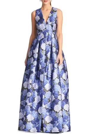 Sachin & Babi Brooke Floral Sleeveless Mikado Gown in at Nordstrom, Size 4