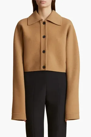Khaite Sue Crop Wool Felt Jacket in at Nordstrom, Size 4