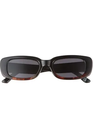 Aire Ceres 51mm Rectangular Sunglasses in Black /Tort at Nordstrom