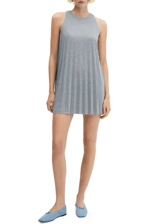 MANGO Pleated Sleeveless Trapeze Minidress in at Nordstrom, Size 4