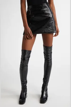 Courrèges Oblique Vinyl Miniskirt in at Nordstrom, Size 2 Us