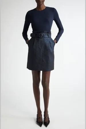 AKRIS Mixed Media Long Sleeve Minidress in at Nordstrom, Size 12
