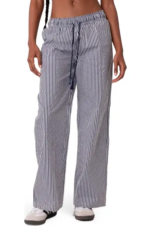 Edikted Seaside Stripe Wide Leg Drawstring Pants in at Nordstrom, Size X-Small
