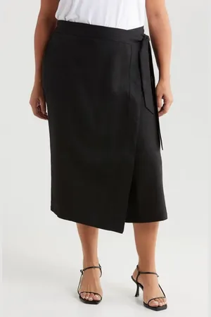 UNIVERSAL STANDARD Linen Blend Faux Wrap Skort in at Nordstrom
