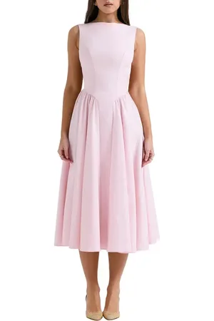 House Of Cb Florentina Open Back Cocktail Midi Dress in at Nordstrom, Size Medium