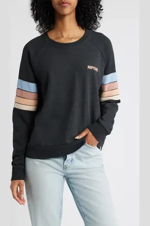 Rip Curl High Tide Stripe Raglan Sleeve Sweatshirt in at Nordstrom, Size Small